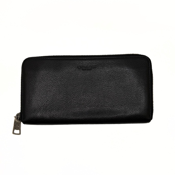 Coach Black Long Accordion Zip Wallet - Picture 1 of 15